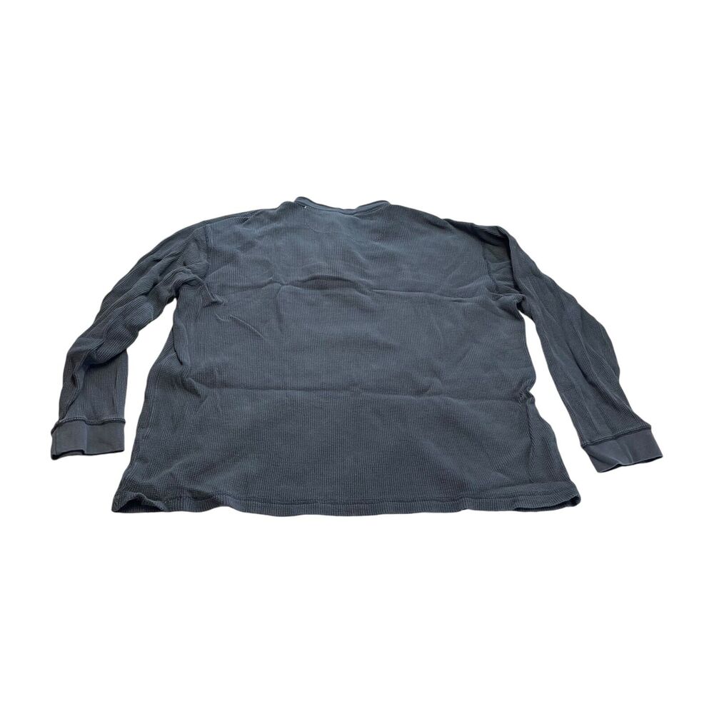 Reservoir World Wide Sweater Large Gray 100% Cotton Henley Neck Knit Long Sleeve - Picture 3 of 7
